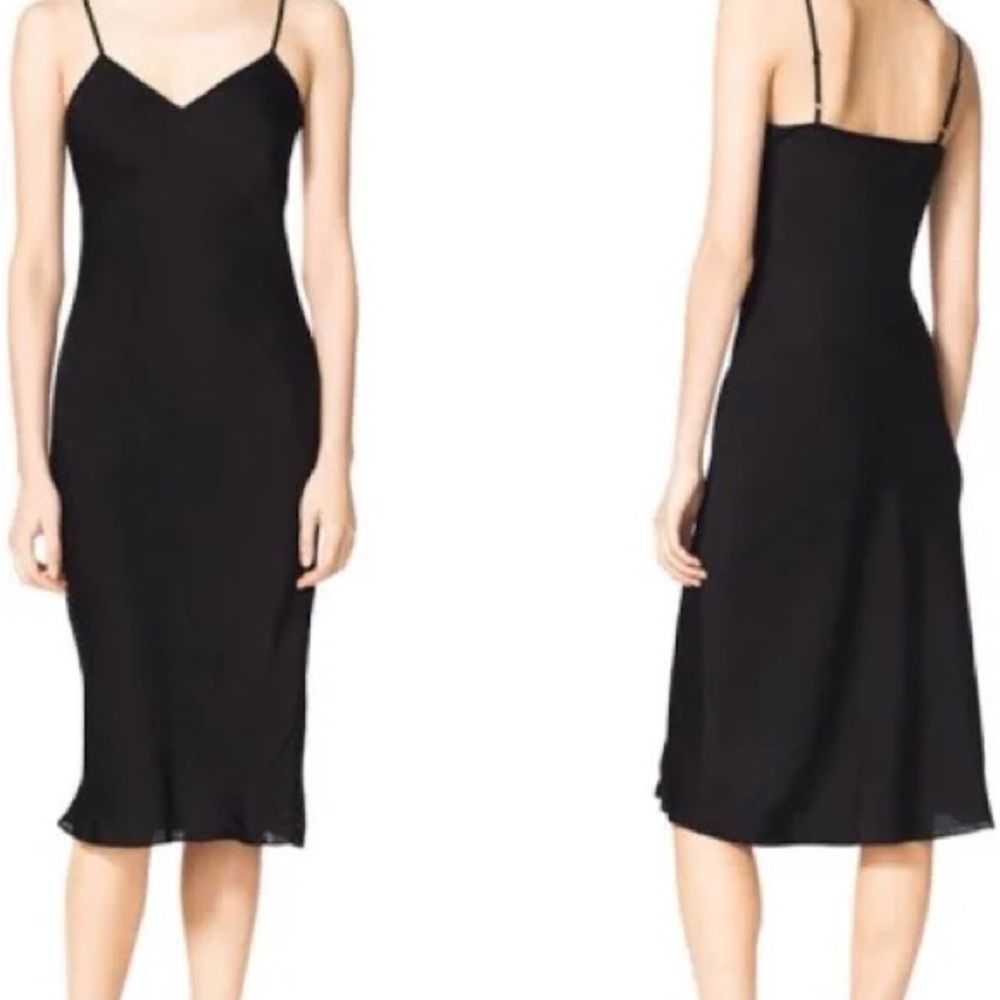 Classic Black Slip Dress with Spaghetti Straps